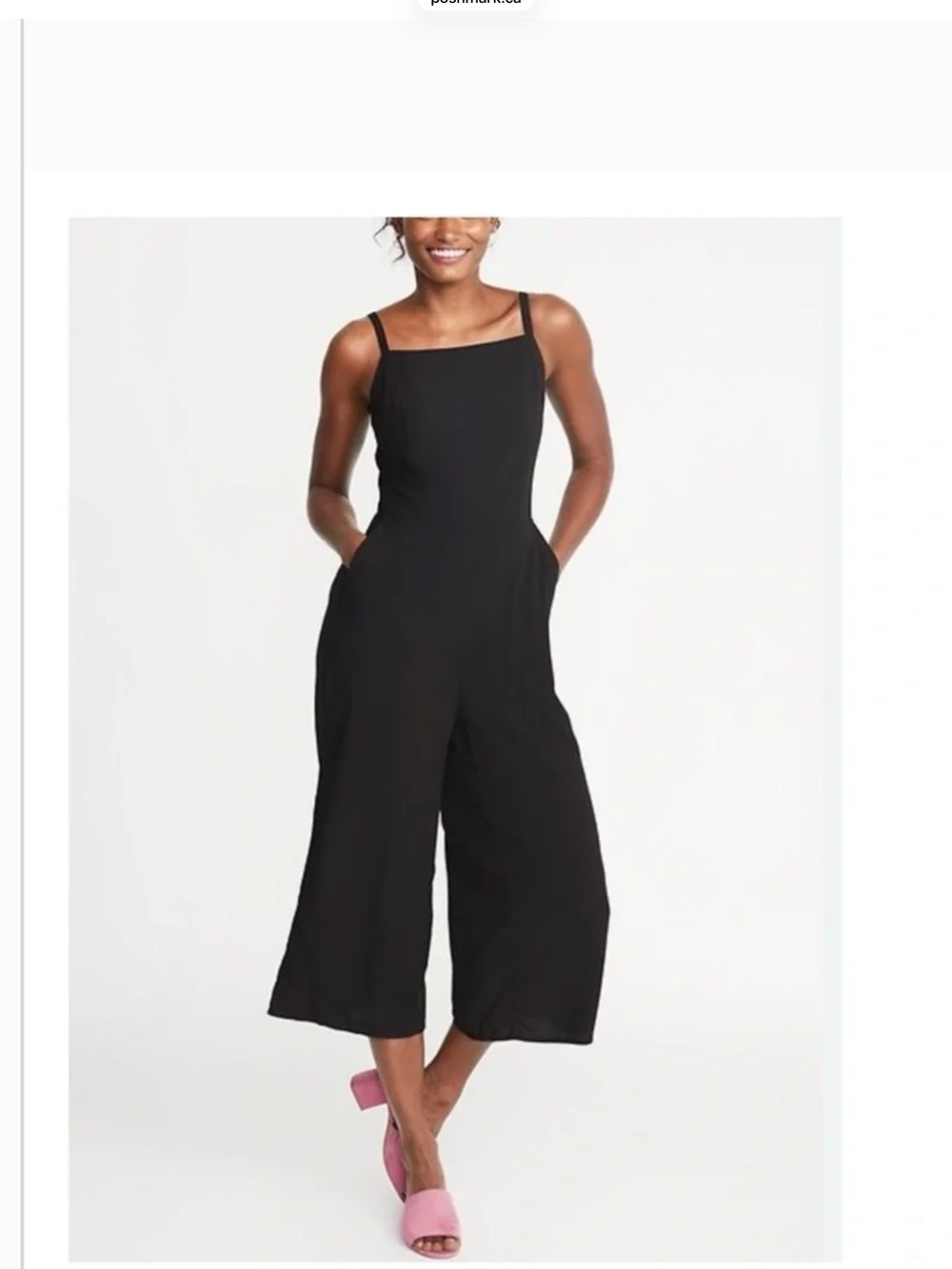 Old Navy Black Square-Neck Wide-Leg Jumpsuit